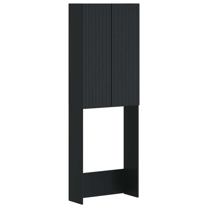 vidaXL Toilet Cabinet ARNHEM Black 66 x 25.5 x 190 cm Engineered Wood