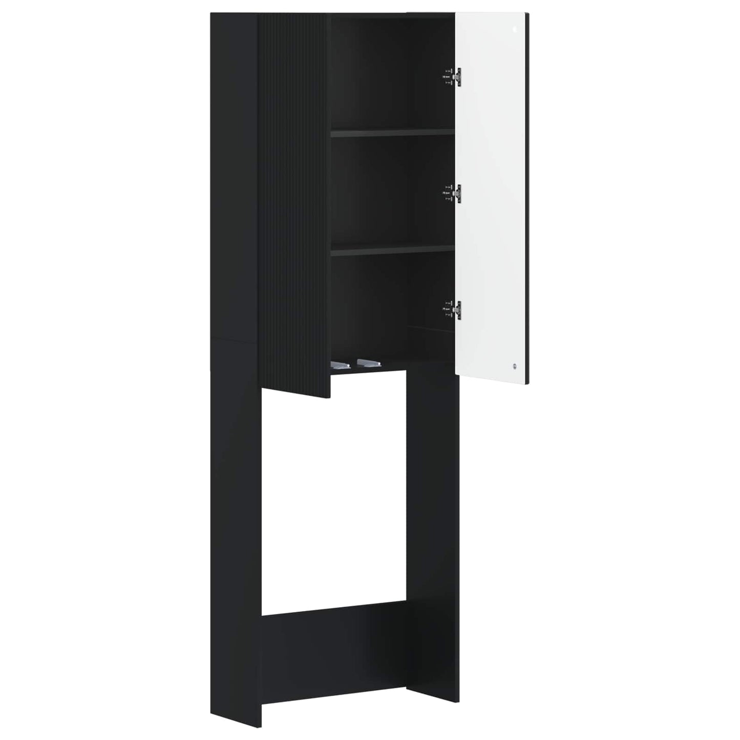 vidaXL Toilet Cabinet ARNHEM Black 66 x 25.5 x 190 cm Engineered Wood