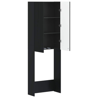 vidaXL Toilet Cabinet ARNHEM Black 66 x 25.5 x 190 cm Engineered Wood
