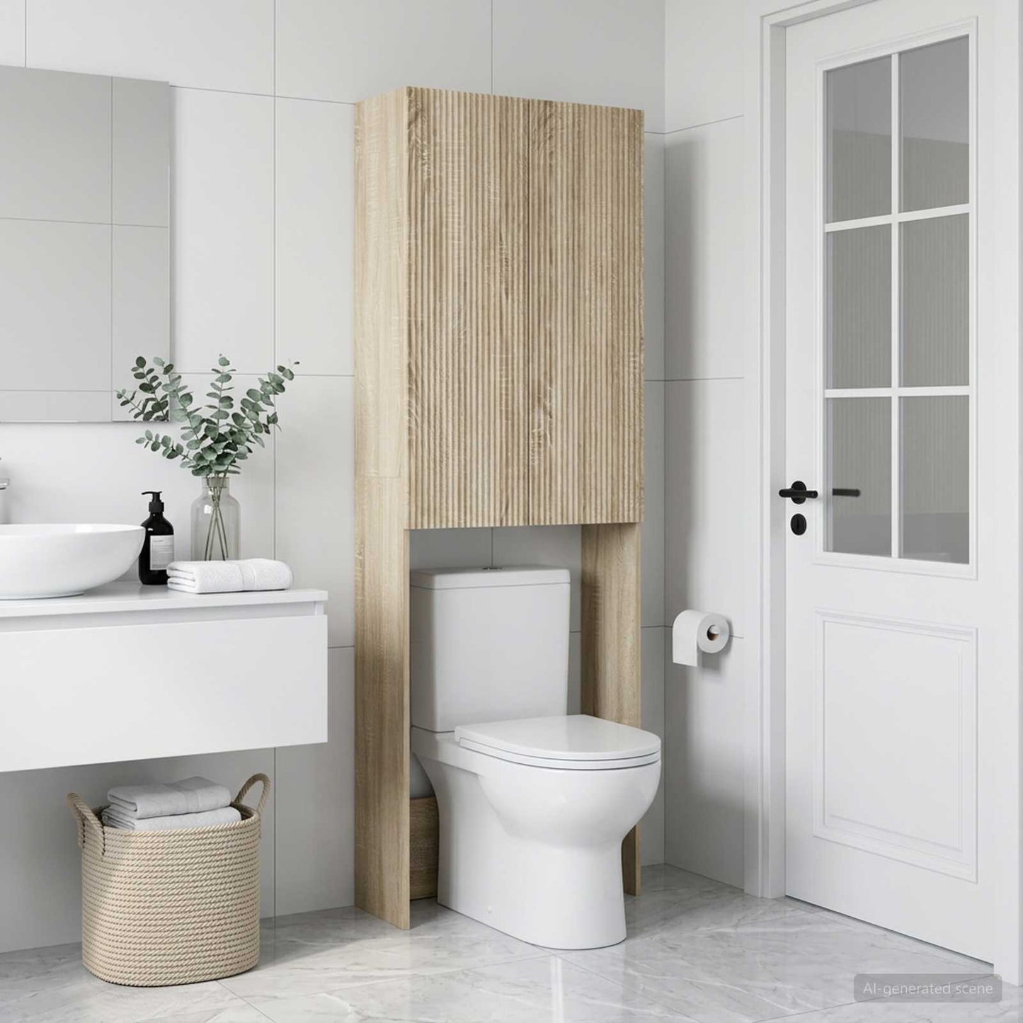 vidaXL Toilet Cabinet ARNHEM Sonoma Oak 66 x 25.5 x 190 cm