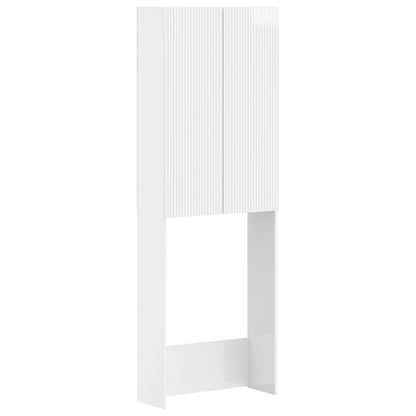 vidaXL Toilet Cabinet ARNHEM High Gloss White 66 x 25.5 x 190 cm