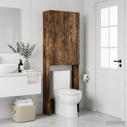 vidaXL Toilet Cabinet ARNHEM Smoked Oak 66 x 25.5 x 190 cm