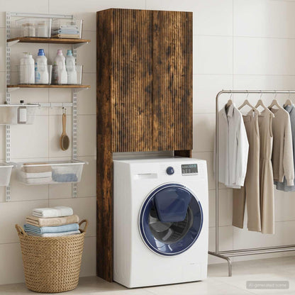 vidaXL Toilet Cabinet ARNHEM Smoked Oak 66 x 25.5 x 190 cm