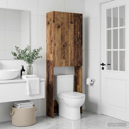 vidaXL Toilet Cabinet ARNHEM Old Wood 66 x 25.5 x 190 cm
