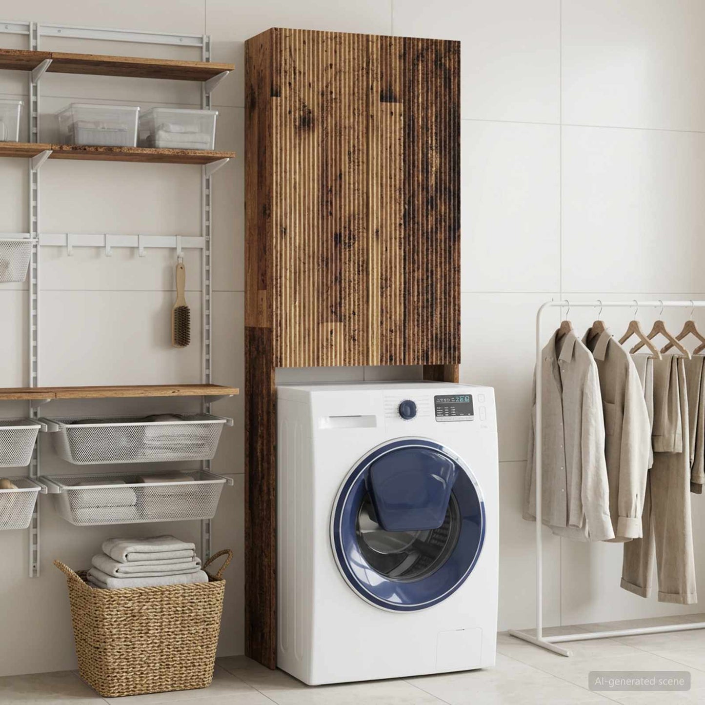 vidaXL Toilet Cabinet ARNHEM Old Wood 66 x 25.5 x 190 cm