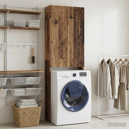 vidaXL Toilet Cabinet ARNHEM Old Wood 66 x 25.5 x 190 cm