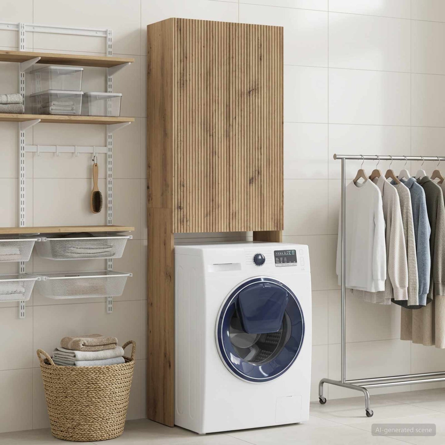 vidaXL Toilet Cabinet ARNHEM Artisan Oak 66 x 25.5 x 190 cm
