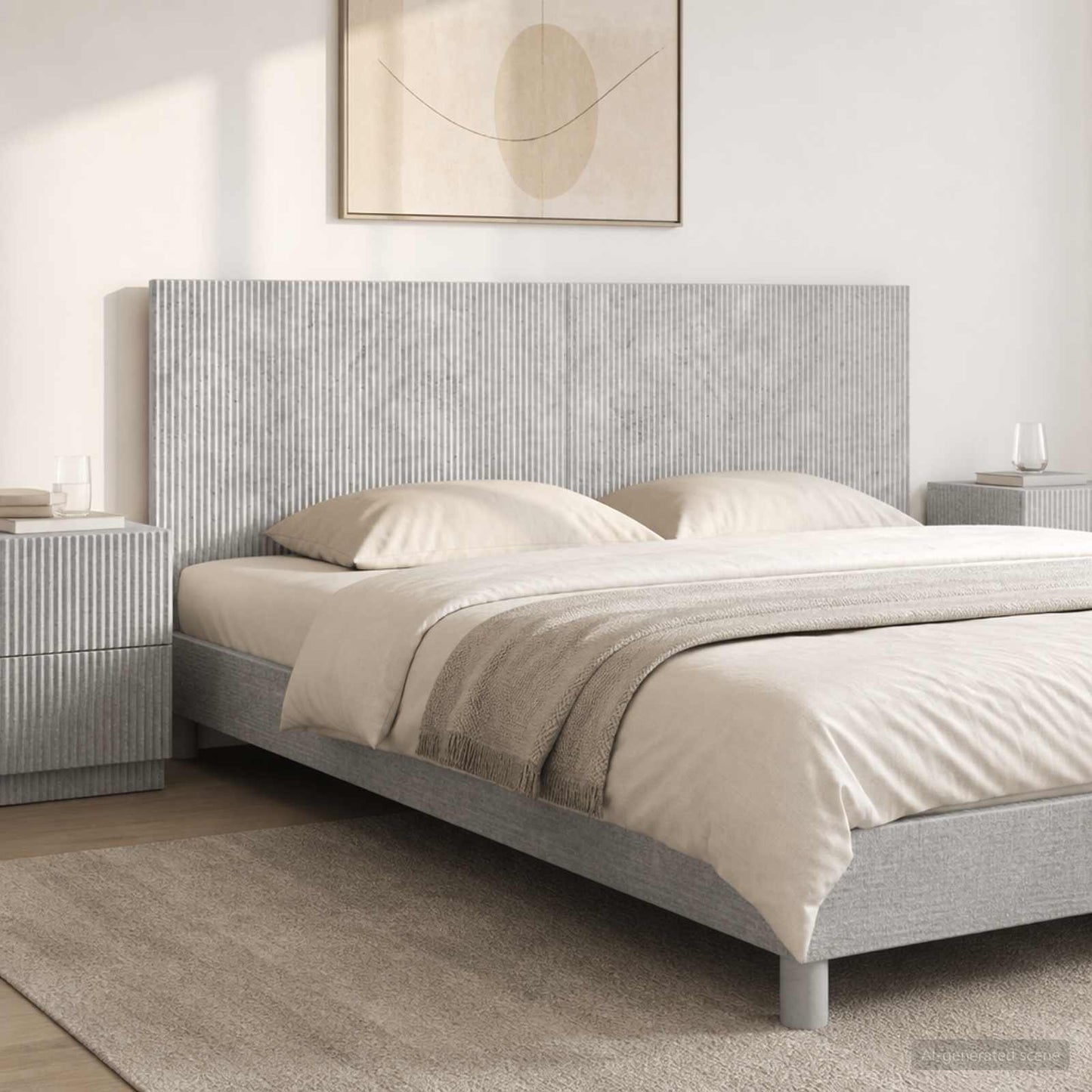 vidaXL Wall-Mounted Headboard ARNHEM Concrete Grey Engineered Wood