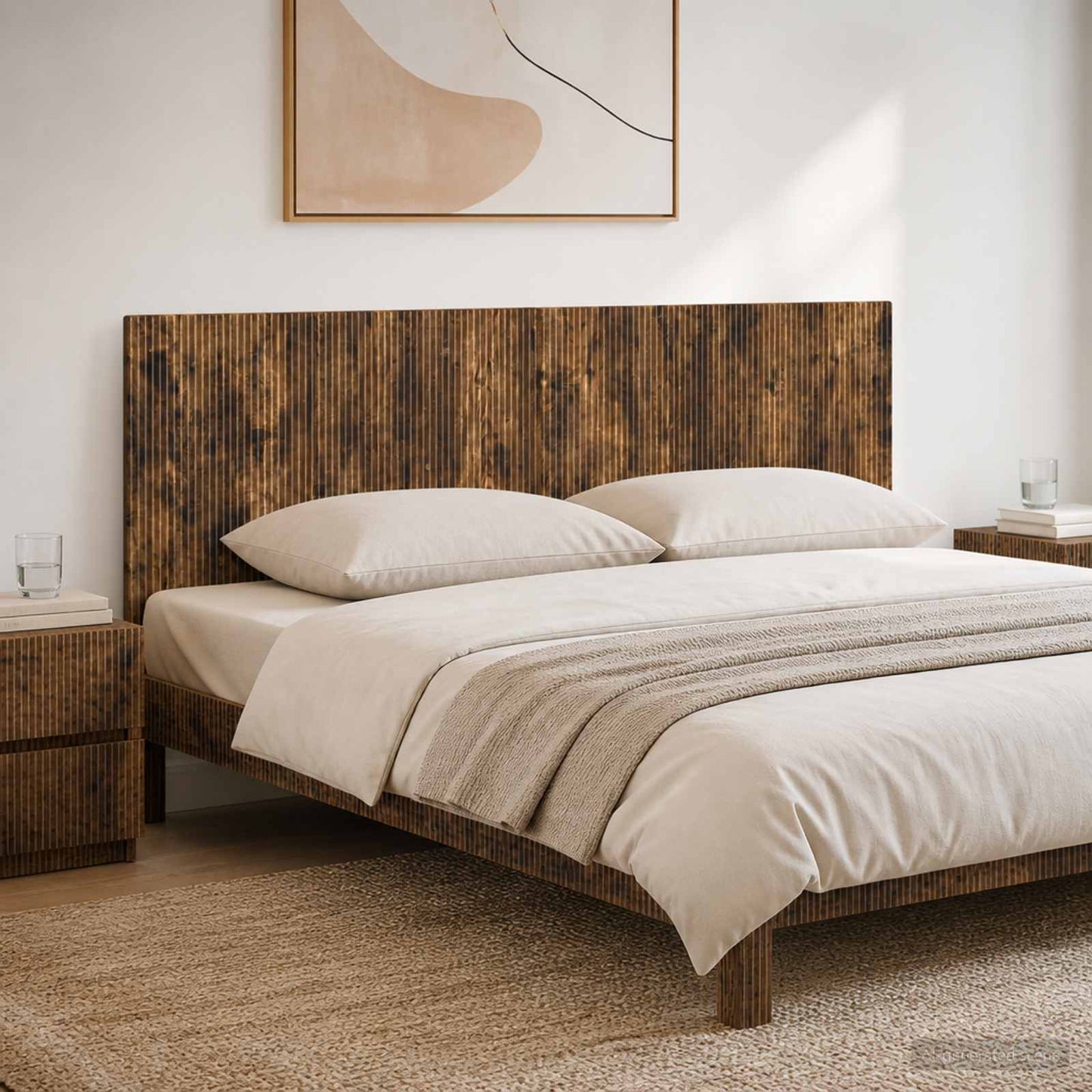 vidaXL Wall-Mounted Headboard ARNHEM Smoked Oak Engineered Wood