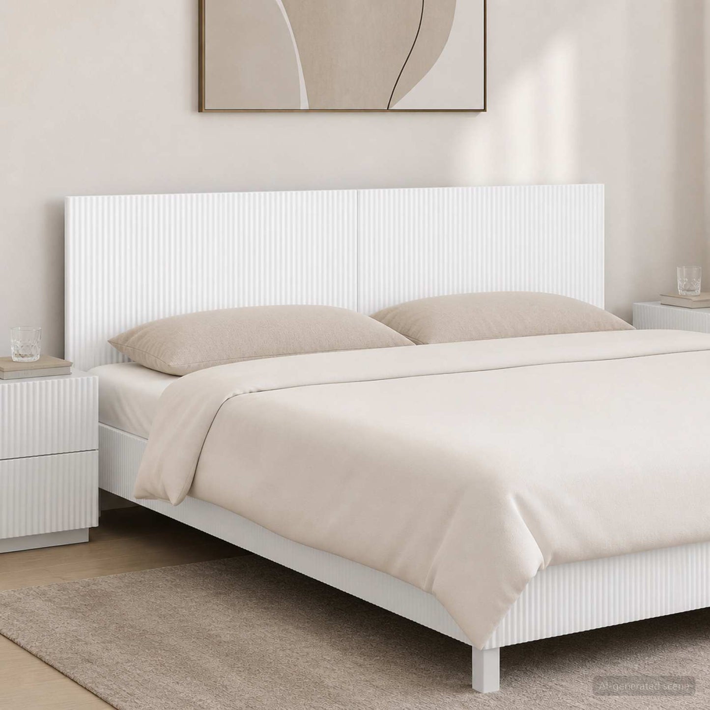 vidaXL Wall-Mounted Headboard ARNHEM White Engineered Wood