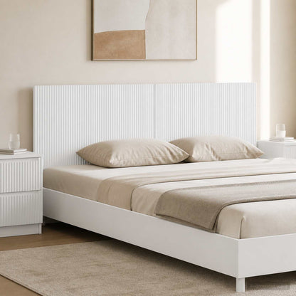 vidaXL Wall-Mounted Headboard ARNHEM High Gloss White Engineered Wood