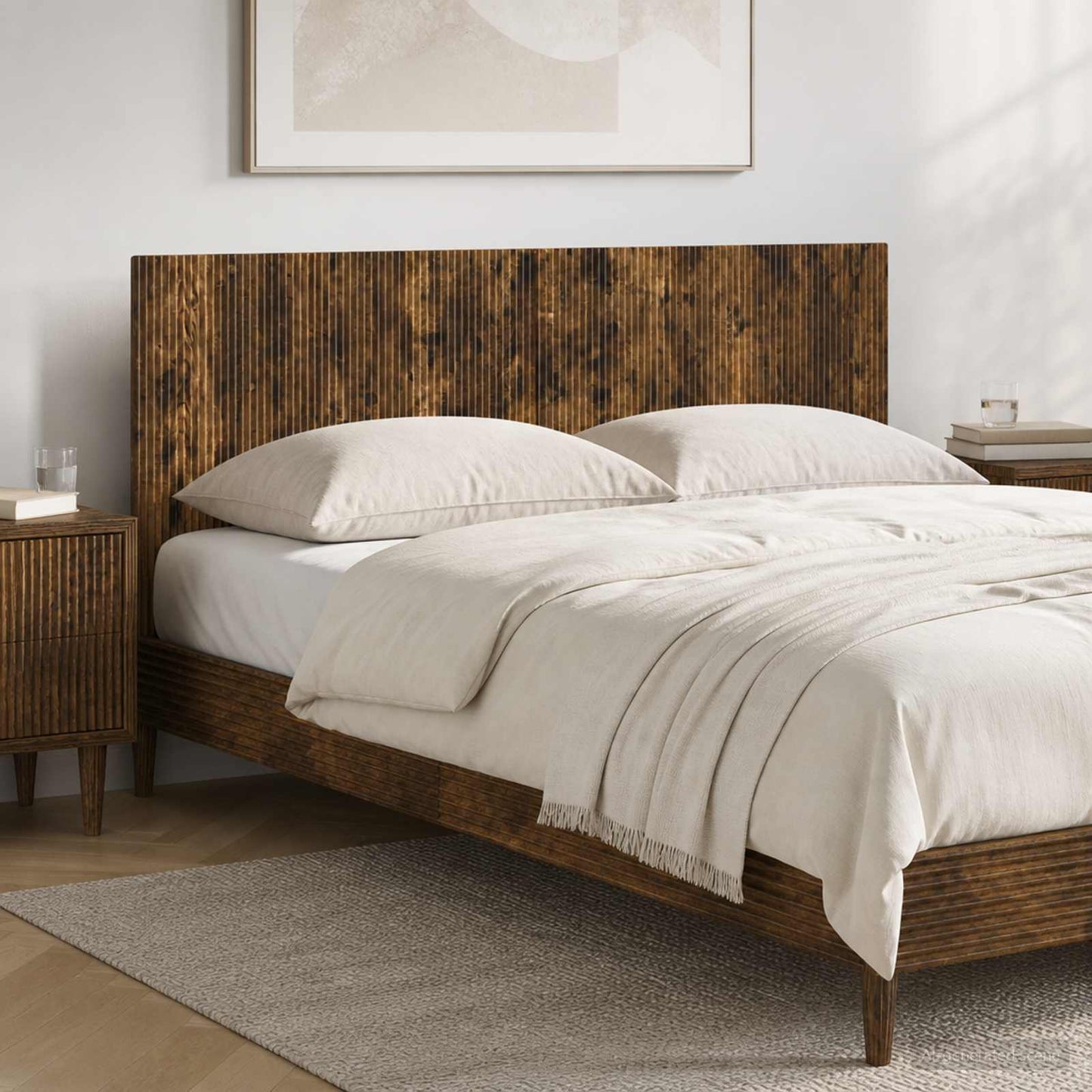 vidaXL Wall-Mounted Headboard ARNHEM Smoked Oak Engineered Wood