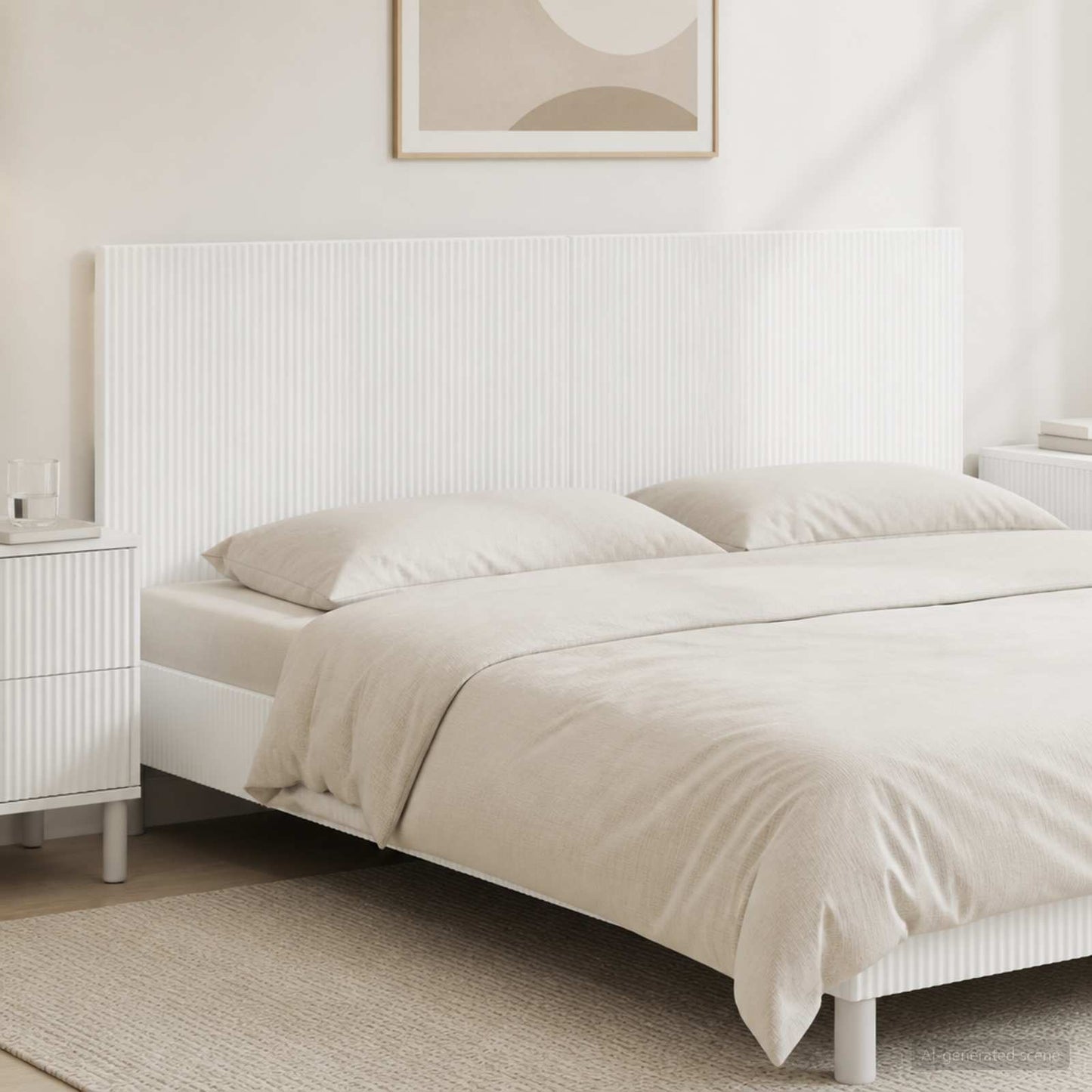 vidaXL Wall-Mounted Headboard ARNHEM White Engineered Wood