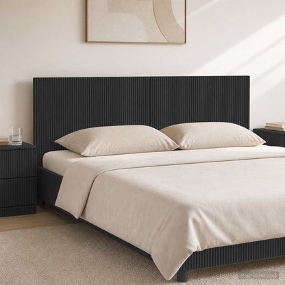 vidaXL Wall-Mounted Headboard ARNHEM Black Engineered Wood
