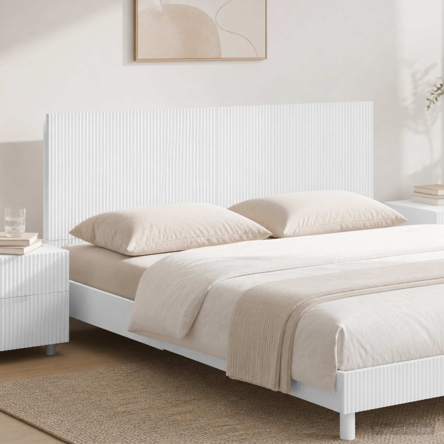 vidaXL Wall-Mounted Headboard ARNHEM High Gloss White Engineered Wood