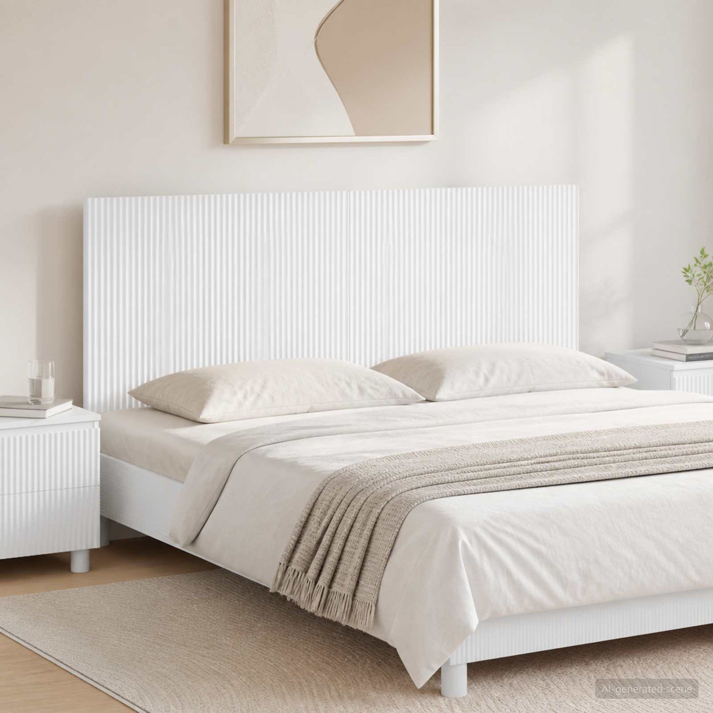 vidaXL Wall-Mounted Headboard ARNHEM White Engineered Wood