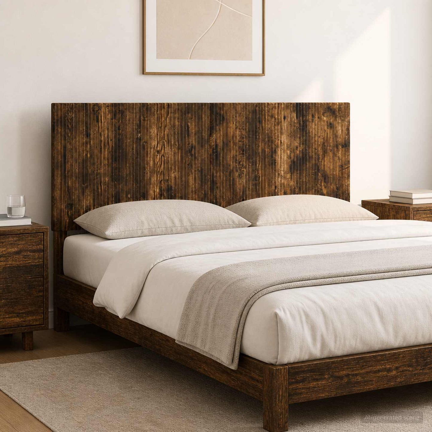 vidaXL Wall-Mounted Headboard ARNHEM Smoked Oak Engineered Wood