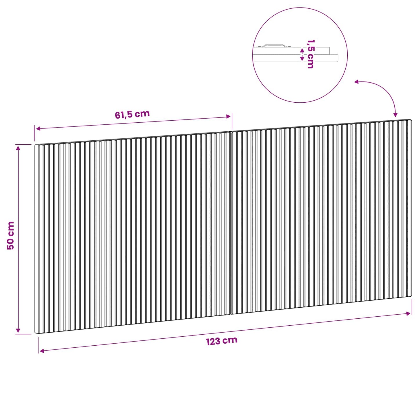 vidaXL Wall-Mounted Headboard ARNHEM Grey Sonoma Engineered Wood