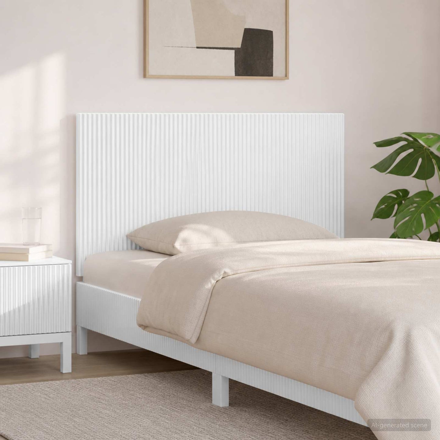 vidaXL Wall-Mounted Headboard ARNHEM High Gloss White Engineered Wood