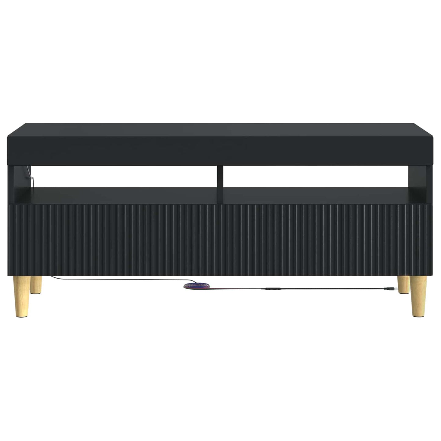 vidaXL LED TV Cabinet Black Engineered Wood