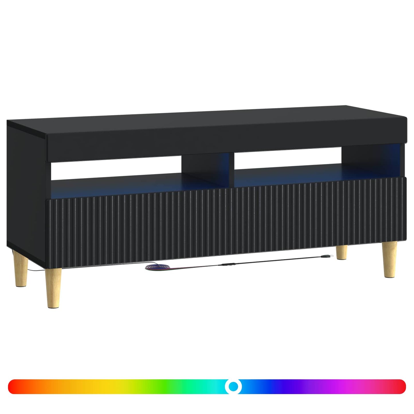 vidaXL LED TV Cabinet Black Engineered Wood