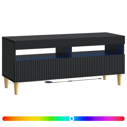 vidaXL LED TV Cabinet Black Engineered Wood