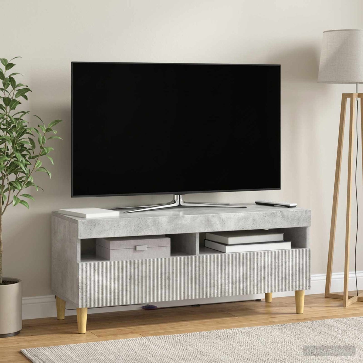 vidaXL LED TV Cabinet Concrete Grey Engineered Wood