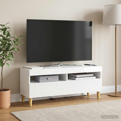 vidaXL LED TV Cabinet High Gloss White Engineered Wood