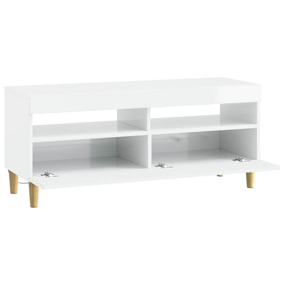 vidaXL LED TV Cabinet High Gloss White Engineered Wood