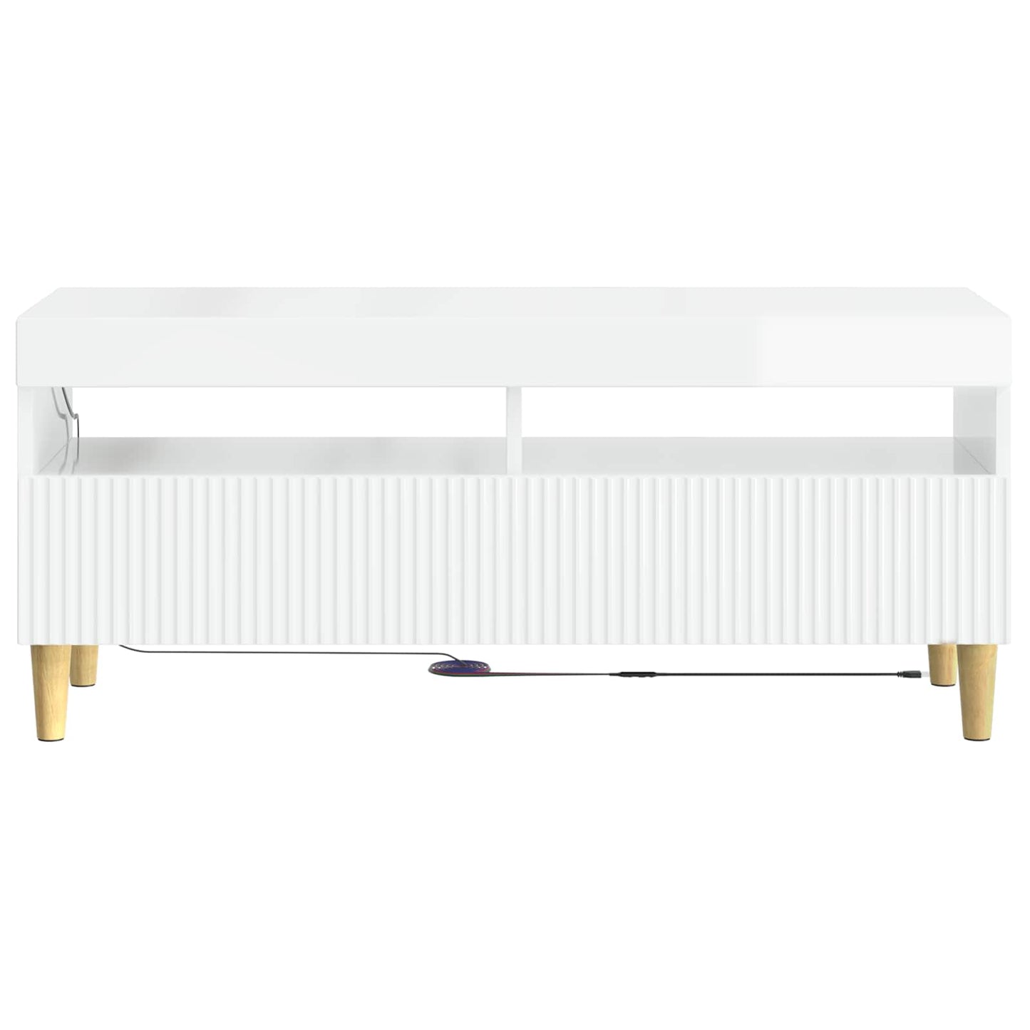 vidaXL LED TV Cabinet High Gloss White Engineered Wood