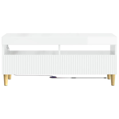 vidaXL LED TV Cabinet High Gloss White Engineered Wood
