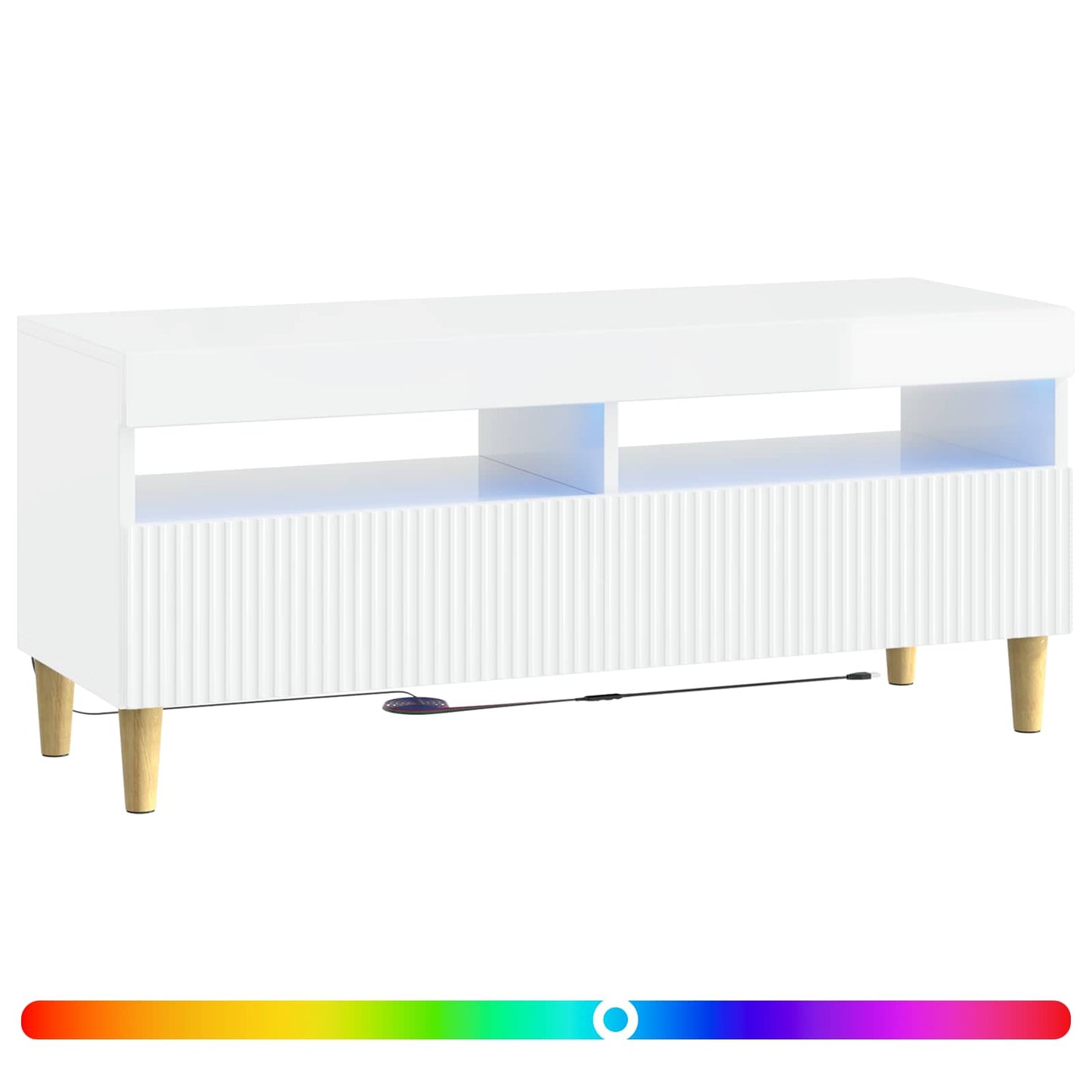 vidaXL LED TV Cabinet High Gloss White Engineered Wood