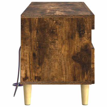 vidaXL LED TV Cabinet Smoked Oak Engineered Wood