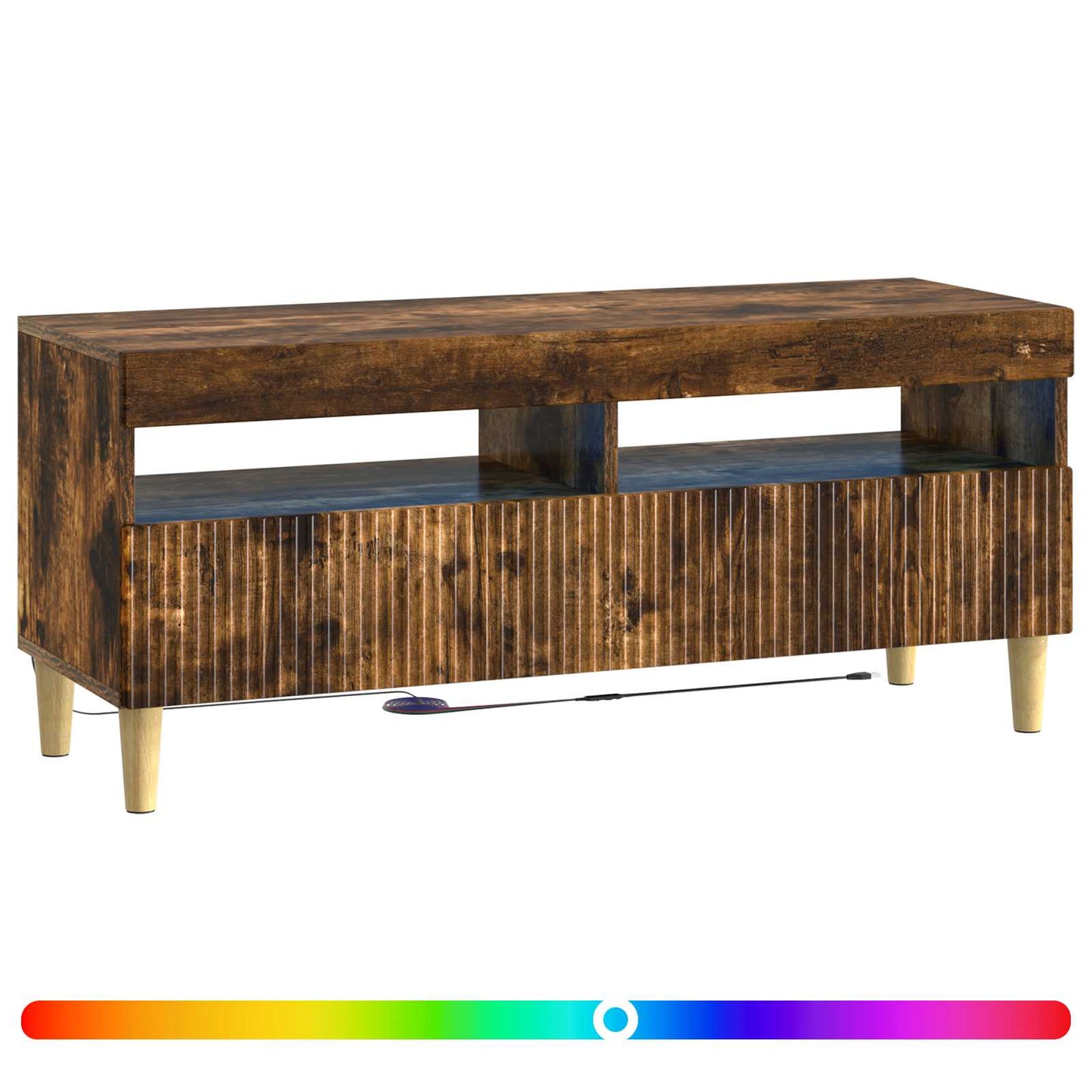 vidaXL LED TV Cabinet Smoked Oak Engineered Wood