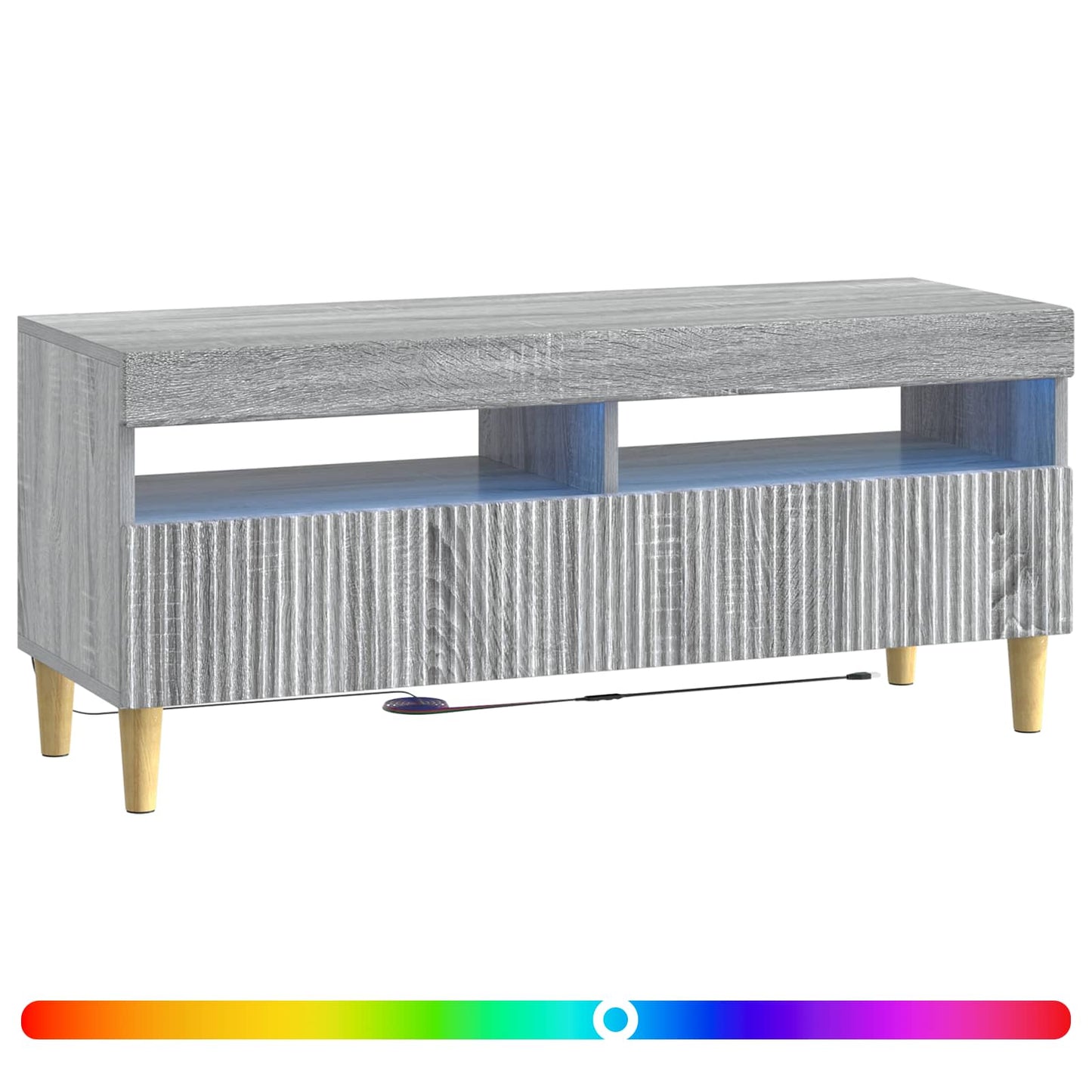 vidaXL LED TV Cabinet Grey Sonoma Engineered Wood