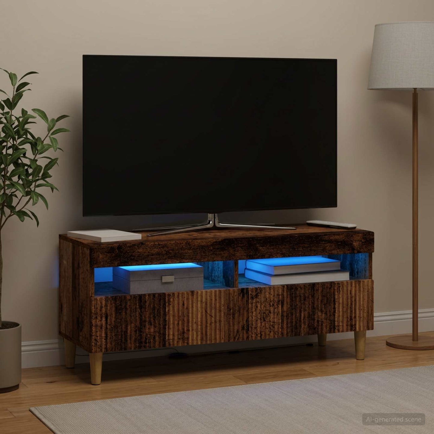 vidaXL LED TV Cabinet Old Wood Engineered Wood