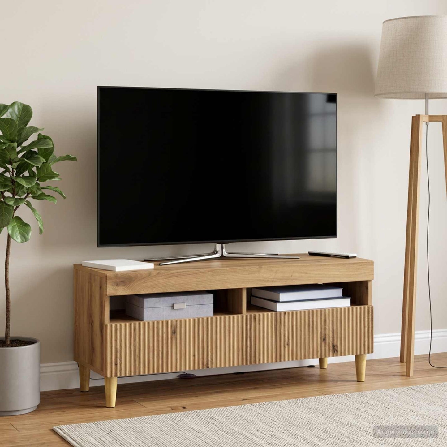 vidaXL LED TV Cabinet Artisan Oak Engineered Wood