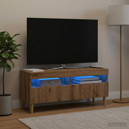 vidaXL LED TV Cabinet Artisan Oak Engineered Wood
