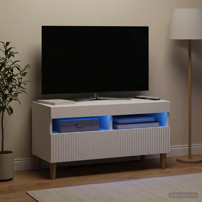 vidaXL LED TV Cabinet White Engineered Wood