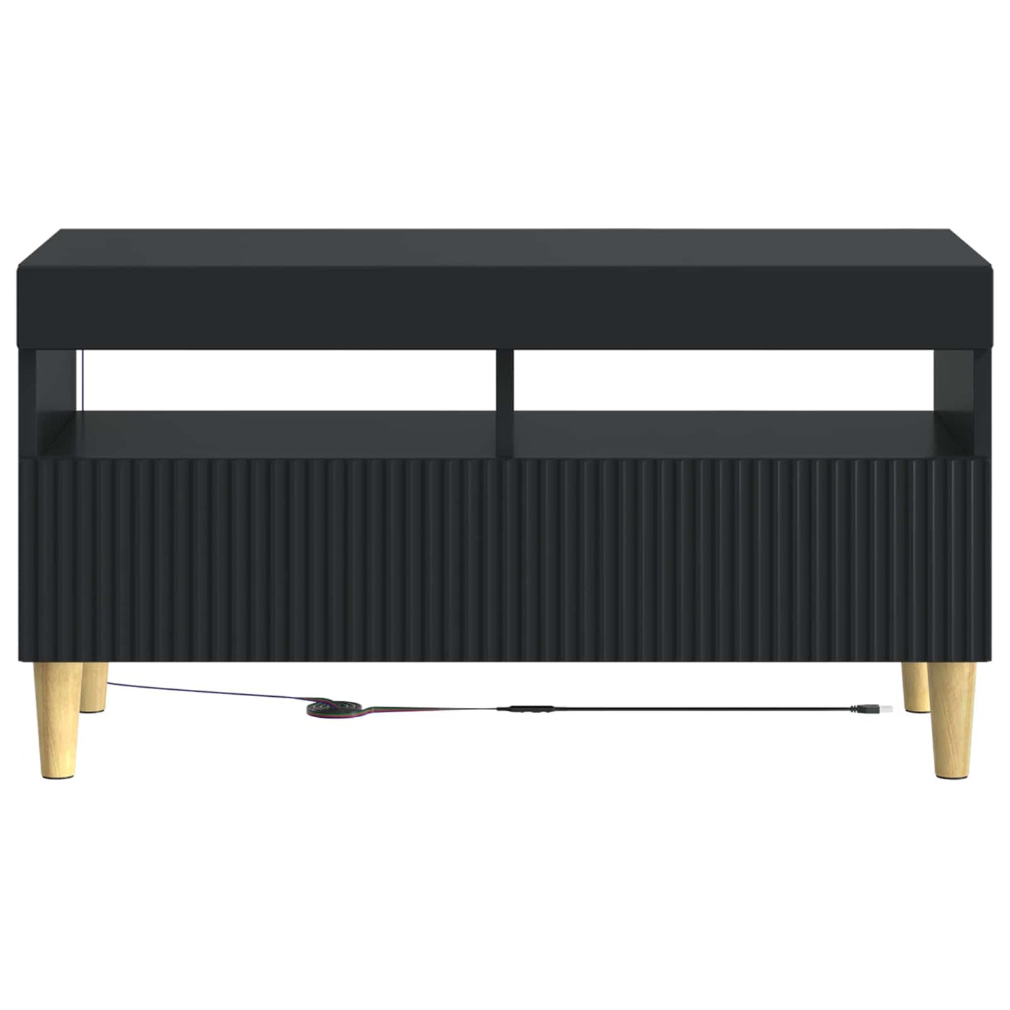 vidaXL LED TV Cabinet Black Engineered Wood