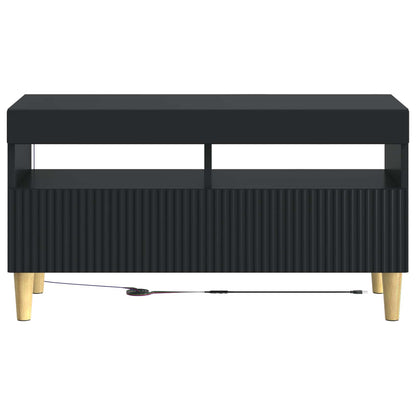 vidaXL LED TV Cabinet Black Engineered Wood