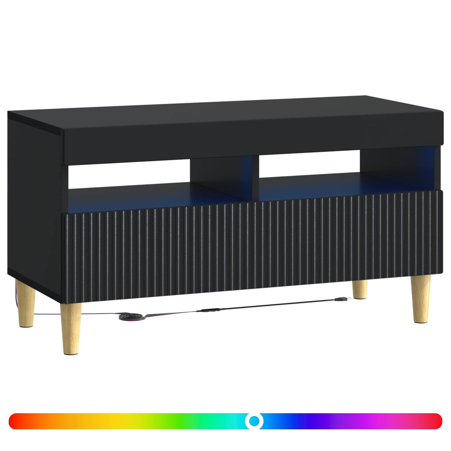 vidaXL LED TV Cabinet Black Engineered Wood