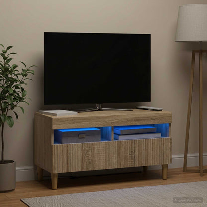 vidaXL LED TV Cabinet Sonoma Oak Engineered Wood