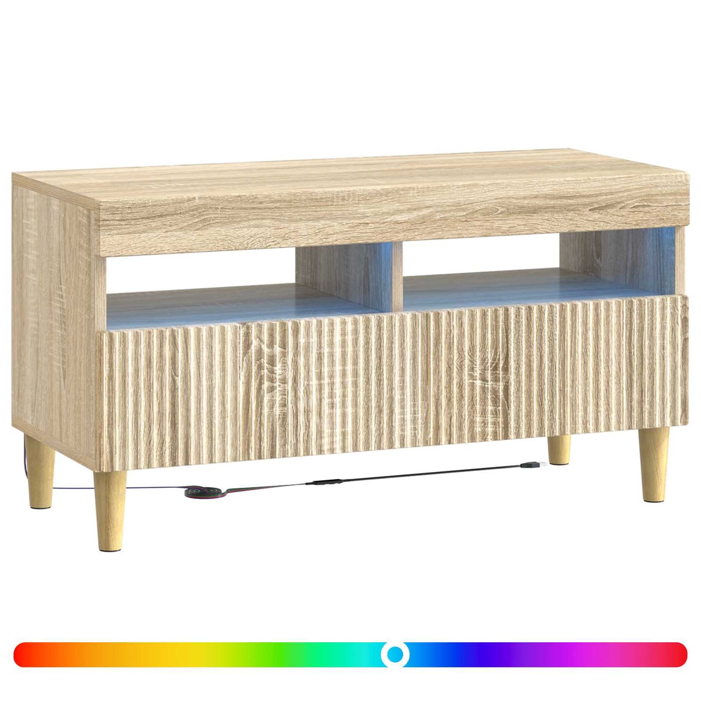vidaXL LED TV Cabinet Sonoma Oak Engineered Wood