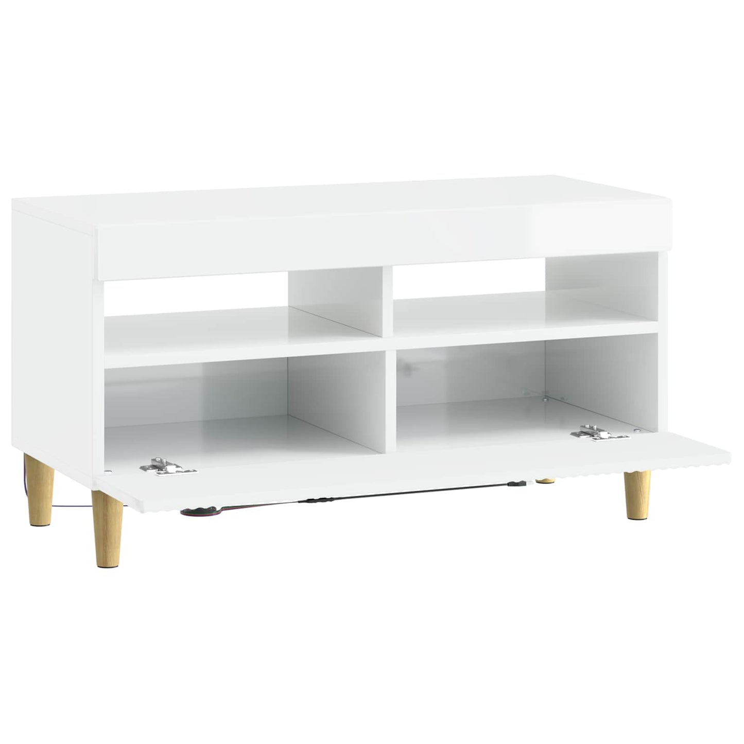 vidaXL LED TV Cabinet High Gloss White Engineered Wood