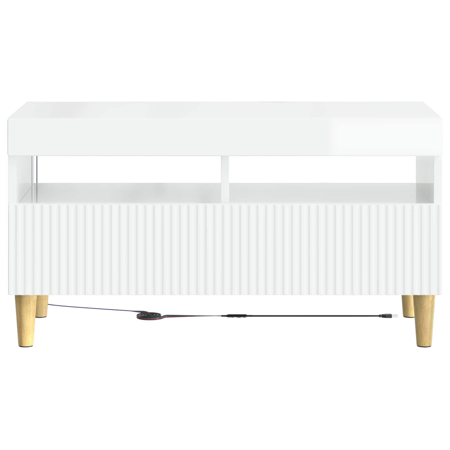 vidaXL LED TV Cabinet High Gloss White Engineered Wood