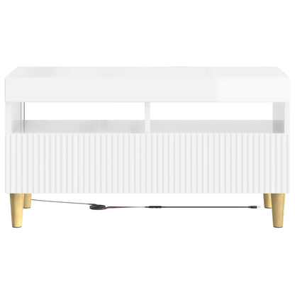 vidaXL LED TV Cabinet High Gloss White Engineered Wood