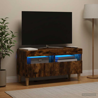 vidaXL LED TV Cabinet Smoked Oak Engineered Wood