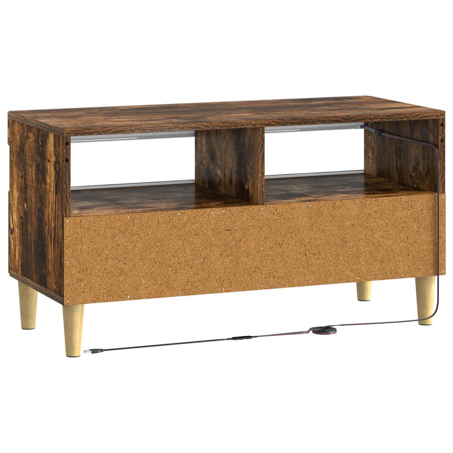 vidaXL LED TV Cabinet Smoked Oak Engineered Wood