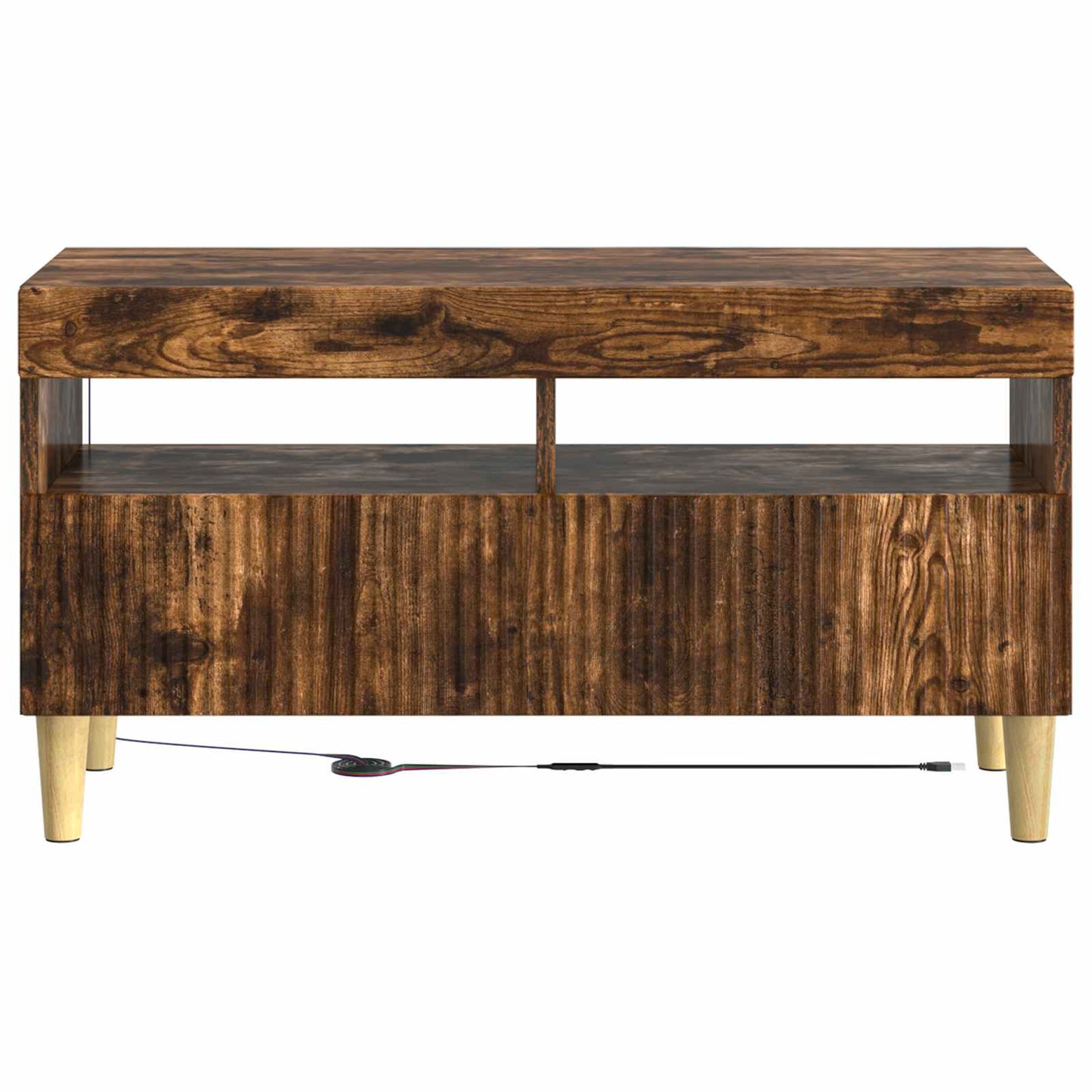vidaXL LED TV Cabinet Smoked Oak Engineered Wood